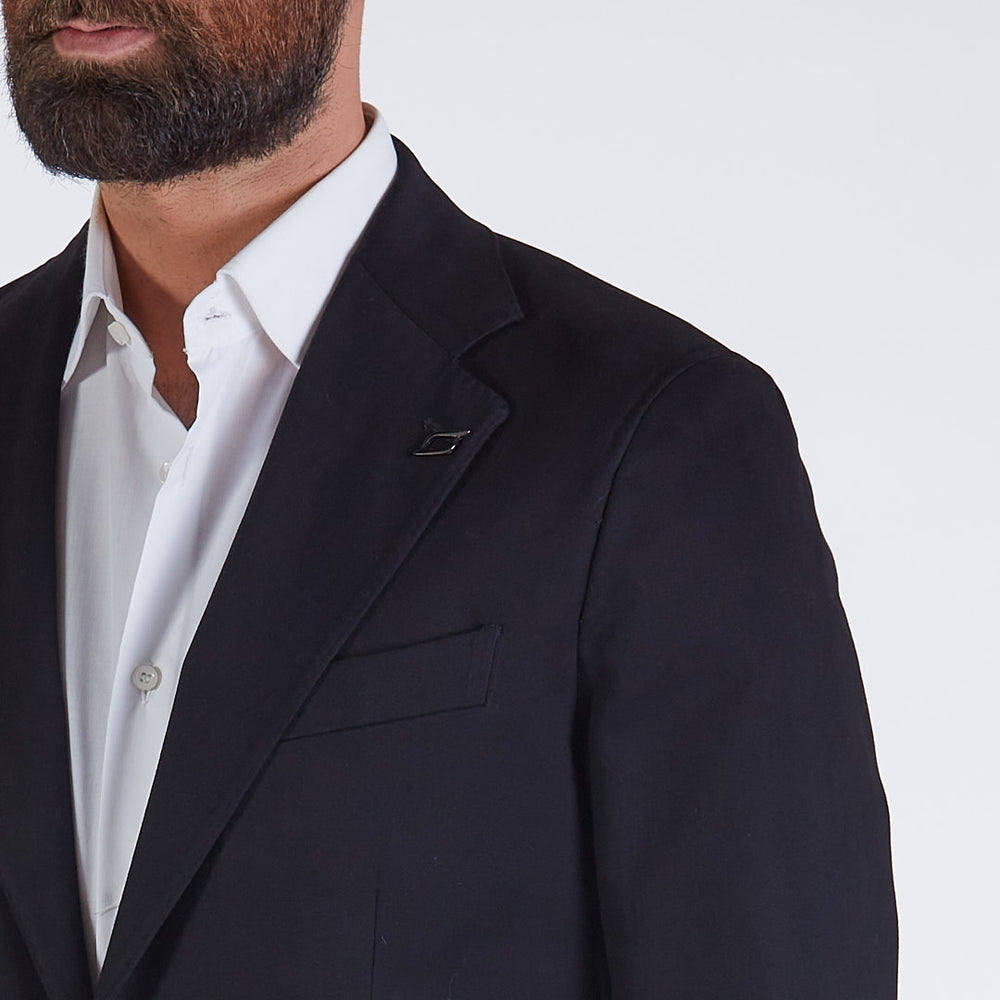 
                  
                    Ischia - Warm black cotton jacket 
                  
                