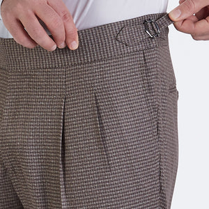 
                  
                    Pantaloni sartoriali 2 pinces in misto lana beige a quadri
                  
                