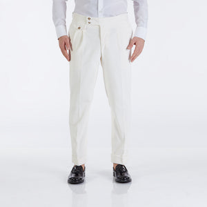 
                  
                    Pantaloni sartoriali 2 pinces in velluto a coste bianchi
                  
                