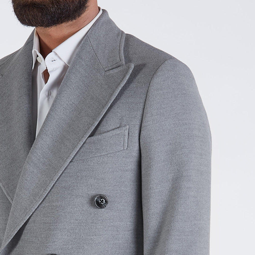 
                  
                    London - Gray wool blend double-breasted coat
                  
                