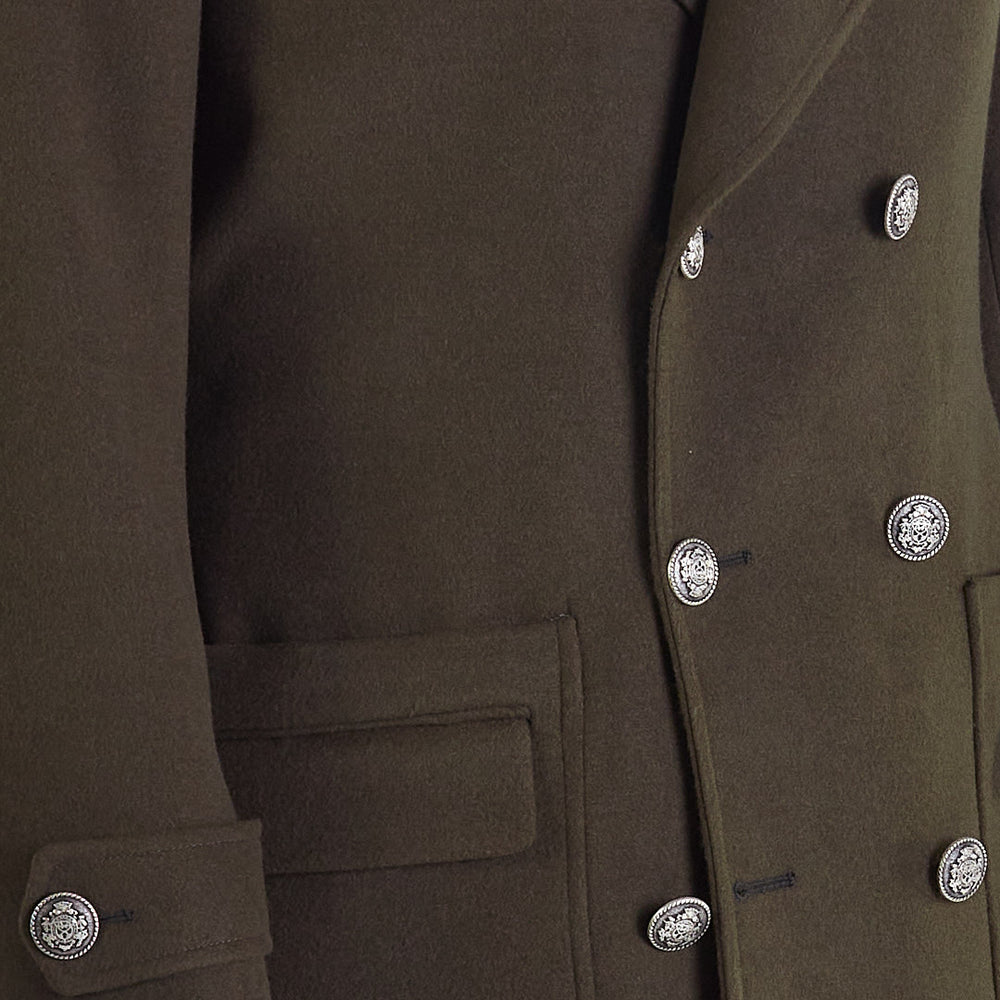
                  
                    Genova - Cappotto militare in misto lana verde
                  
                