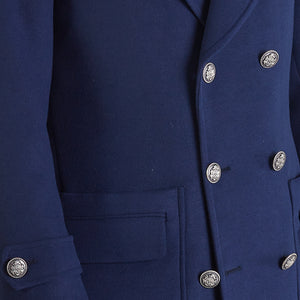 
                  
                    Genova - Cappotto militare in misto lana blu
                  
                
