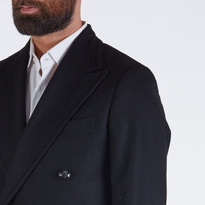 
                  
                    Londra - Cappotto doppiopetto in misto lana nera
                  
                