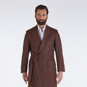 
                  
                    Londra - Cappotto doppiopetto in misto lana marrone
                  
                