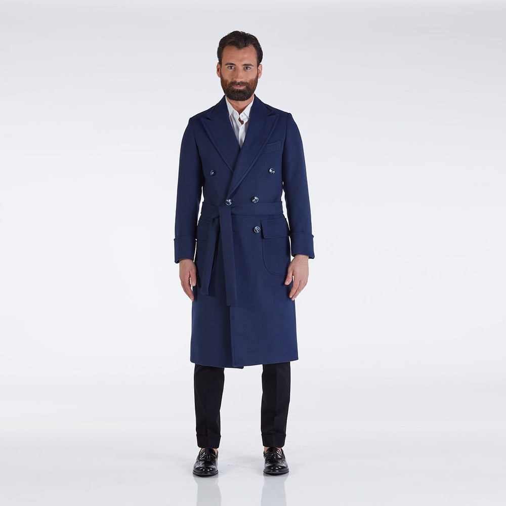 
                  
                    London - Blue wool blend double-breasted coat
                  
                