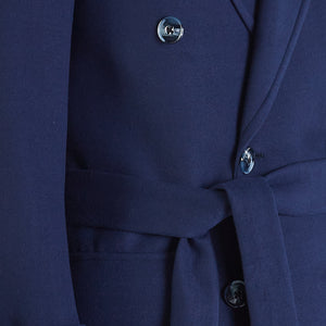 
                  
                    Londra - Cappotto doppiopetto in misto lana blu
                  
                