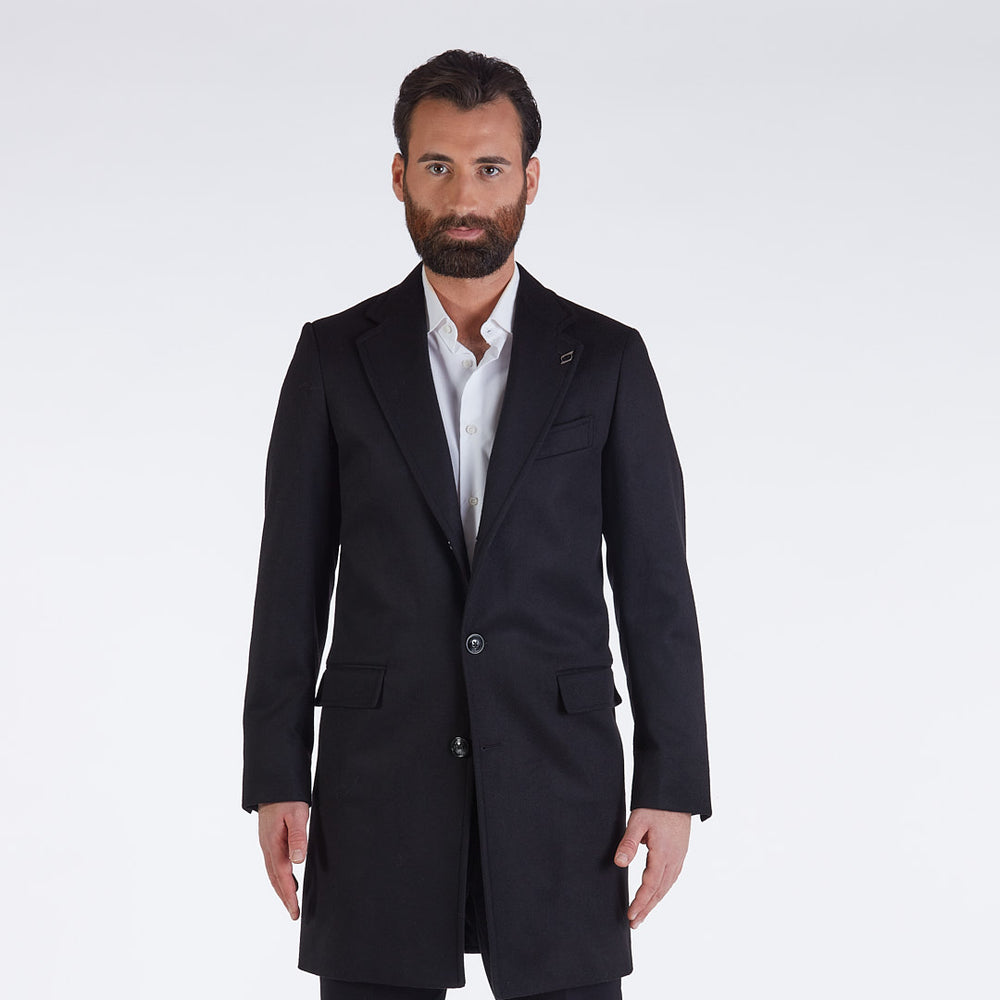Baro - Black cashmere wool baronet coat