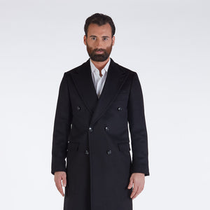 
                  
                    Milano - Cappotto doppiopetto in misto lana nera
                  
                