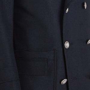 
                  
                    Genova - Cappotto militare in misto lana nera
                  
                
